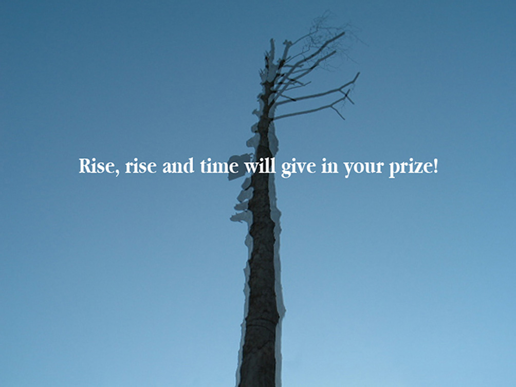 Rise, rise and time will give in your prize!